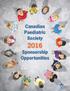 Canadian Paediatric Society. Sponsorship Opportunities