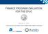 FINANCE PROGRAM EVALUATION FOR THE CPUC