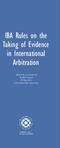 IBA Rules on the Taking of Evidence in International Arbitration