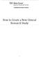 How to Create a New Clinical Research Study