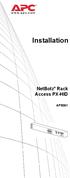 Installation. NetBotz Rack Access PX-HID AP9361