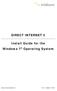 DIRECT INTERNET 3. Install Guide for the Windows 7 Operating System