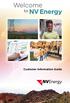Welcome. to NV Energy. Customer Information Guide
