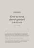 End-to-end development solutions
