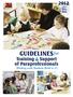GUIDELINES. for Training & Support of Paraprofessionals Working with Students Birth to 21
