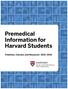 Premedical Information for Harvard Students