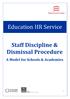 Staff Discipline & Dismissal Procedure A Model for Schools & Academies