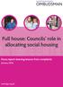 Full house: Councils role in allocating social housing