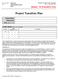 Project Transition Plan