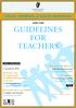 GUIDELINES FOR TEACHERS