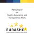 Policy Paper on Quality Assurance and Transparency Tools