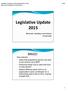 Legislative Update 2015