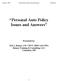 Personal Auto Policy Issues and Answers