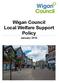 Wigan Council Local Welfare Support Policy. January 2016