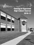 Catalog of Approved. High School Courses 2016-17