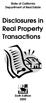 State of California Department of Real Estate. Disclosures in Real Property Transactions