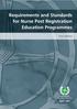 Requirements and Standards for Nurse Post Registration Education Programmes. First Edition