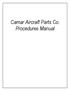 Camar Aircraft Parts Co. Procedures Manual