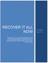 RECOVER IT ALL NOW. User Manual. Version 1.0