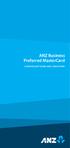 ANZ Business Preferred MasterCard CARDHOLDER TERMS AND CONDITIONS