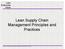 Lean Supply Chain Management Principles and Practices