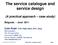 The service catalogue and service design