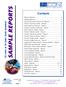 SAMPLE REPORTS. Contents