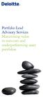 Portfolio Lead Advisory Services Maximising value in non core and underperforming asset portfolios