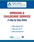 OPENING A CHILDCARE SERVICE