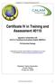 Certificate IV in Training and Assessment 40110