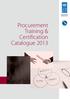 Procurement Training & Certification Catalogue 2013