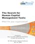 The Search for Human Capital Management Tools: What fits your organization?