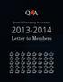 Queen s Consulting Association 2013-2014. Letter to Members