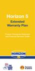 Horizon 5 Extended Warranty Plan