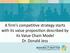 A firm s competitive strategy starts with its value proposition described by its Value Chain Model Dr. Donald Jess