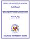 OFFICE OF INSPECTOR GENERAL. Audit Report