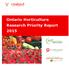 Ontario Horticulture Research Priority Report 2015