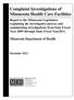 Complaint Investigations of Minnesota Health Care Facilities