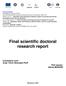 Final scientific doctoral research report