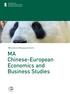 IMB Institute of Management Berlin. MA Chinese-European Economics and Business Studies