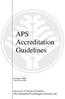 APS Accreditation Guidelines