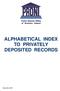 ALPHABETICAL INDEX TO PRIVATELY DEPOSITED RECORDS