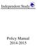 Independent Study Policy Manual 2014-2015