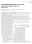 Improving Behavioral Health Satisfaction Assessment: Measuring Patients Perceptions