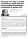 Improving the quality of teaching and learning in higher education through supporting professional development of teaching staff