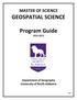 GEOSPATIAL SCIENCE. Program Guide