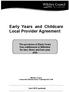 Early Years and Childcare Local Provider Agreement