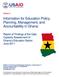 Information for Education Policy, Planning, Management, and Accountability in Ghana: