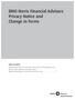 BMO Harris Financial Advisors Privacy Notice and Change in Terms
