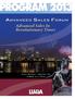 Advanced Sales Forum Sessions at a Glance